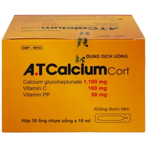 Dung dịch uống A.T Calcium Cort An Thiên bổ sung vitamin và khoáng chất cho cơ thể (30 ống x 10ml)