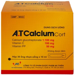 Dung dịch uống A.T Calcium Cort An Thiên bổ sung vitamin và khoáng chất cho cơ thể (30 ống x 10ml)