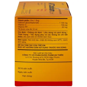 Dung dịch uống A.T Calcium Cort An Thiên bổ sung vitamin và khoáng chất cho cơ thể (30 ống x 10ml)