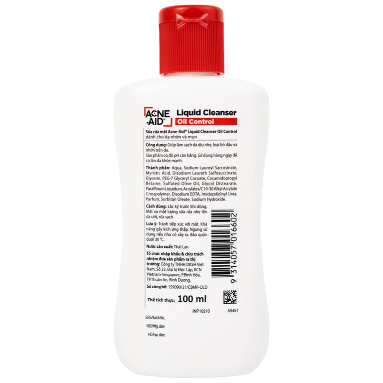 Sữa rửa mặt trị mụn Acne Aid Liquid Cleanser Oil Control (100ml)