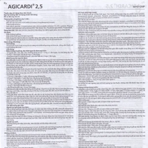 Thuốc Agicardi 2,5 Agimexpharm điều trị tăng huyết áp, đau thắt ngực ổn định mạn tính (3 vỉ x 10 viên)