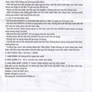 Bút thử thai nhanh Safefit cho kết quả nhanh với độ chính xác cao