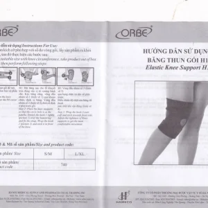 Băng thun gối H1 màu đen size S/M Orbe hỗ trợ vận động khi chơi thể thao