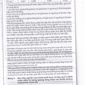 Thuốc Betmiga 50mg Astellas điều trị triệu chứng tiểu gấp (3 vỉ x 10 viên)