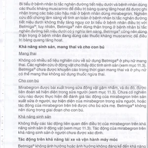 Thuốc Betmiga 50mg Astellas điều trị triệu chứng tiểu gấp (3 vỉ x 10 viên)