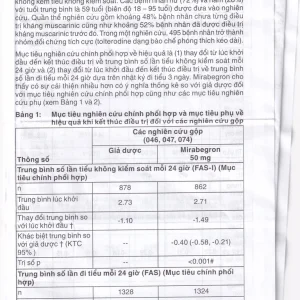 Thuốc Betmiga 50mg Astellas điều trị triệu chứng tiểu gấp (3 vỉ x 10 viên)