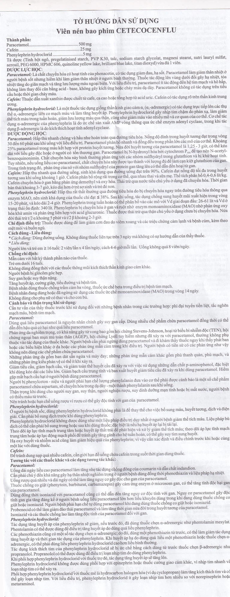 Thuốc Ceteco Cenflu TW3 không gây buồn ngủ, giảm cơn đau do viêm xoang (10 vỉ x 10 viên)