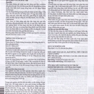 Thuốc Cetimed 10mg Medochemie điều trị triệu chứng viêm mũi dị ứng (1 vỉ x 10 viên)