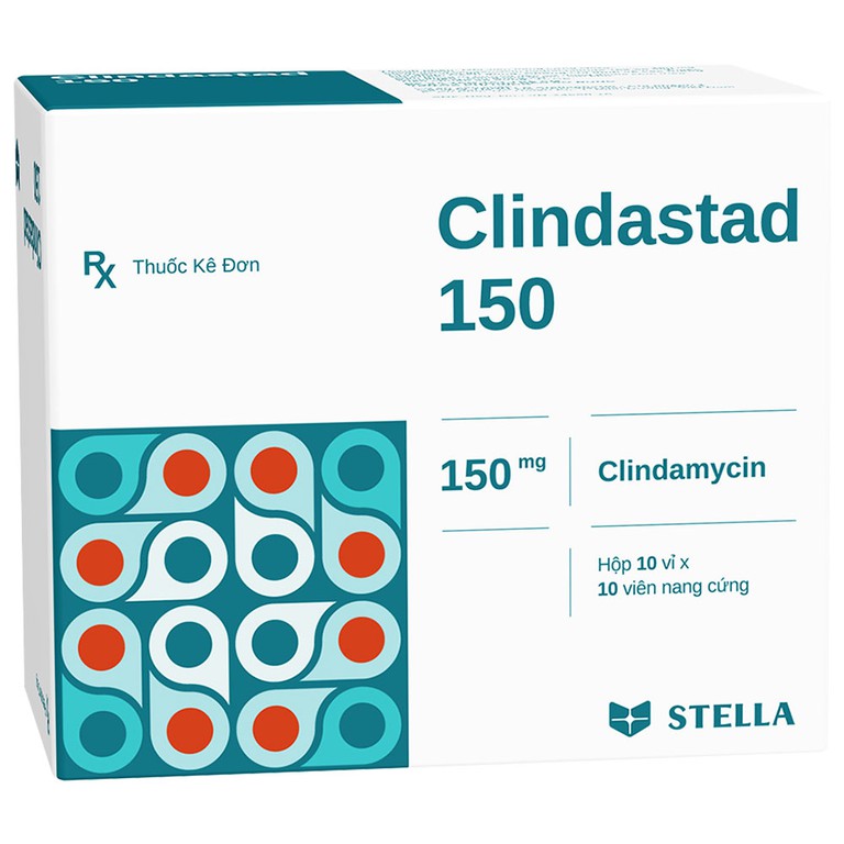Thuốc Clindastad 150 Stella Pharm điều trị viêm a-mi-đan, viêm họng, viêm xoang (10 vỉ x 10 viên)
