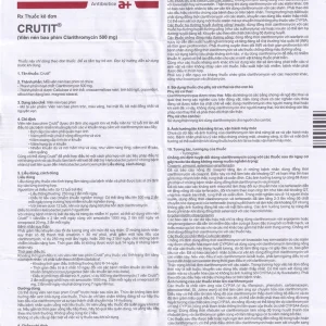 Thuốc Crutit 500mg S.C Antibiotice điều trị các bệnh nhiễm khuẩn do các vi khuẩn nhạy cảm (2 vỉ x 10 viên)