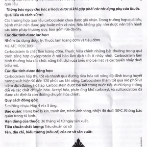 Dung dịch uống Cynamus 125mg/5ml CPC1HN dùng khi ho có đàm, tăng tiết nhiều đàm (4 vỉ x 5 ống)