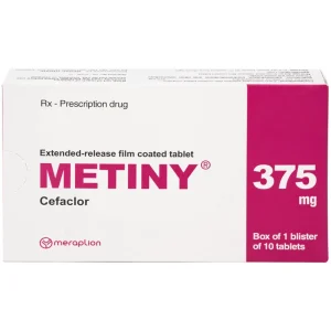 Thuốc Metiny 375mg Merap Group điều trị các bệnh lý nhiễm trùng viêm phế quản cấp (1 vỉ x 10 viên)