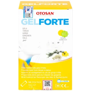 Gel Otosan Throat Gel Forte 10ml điều trị viêm họng cấp tính (14 gói)