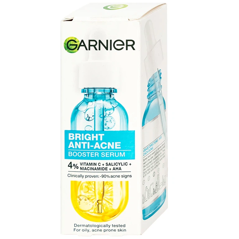 Dưỡng chất giảm mụn sáng da Garnier Skin Naturals Bright Complete Anti-acne Booster Serum (30ml)