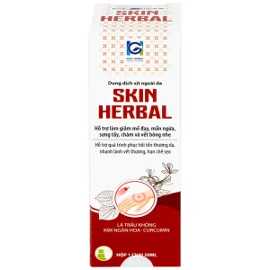 Dung dịch xịt ngoài da Skin Herbal hỗ trợ giảm mày đay, mẩn ngứa, sưng tấy, chàm và vết bỏng nhẹ (20ml)
