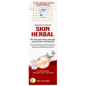 Dung dịch xịt ngoài da Skin Herbal hỗ trợ giảm mày đay, mẩn ngứa, sưng tấy, chàm và vết bỏng nhẹ (20ml)