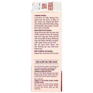 Dung dịch xịt ngoài da Skin Herbal hỗ trợ giảm mày đay, mẩn ngứa, sưng tấy, chàm và vết bỏng nhẹ (20ml)