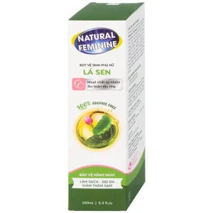 Bọt vệ sinh phụ nữ Lá Sen Natural Feminine làm sạch, dịu da, giảm thâm sạm (160ml)