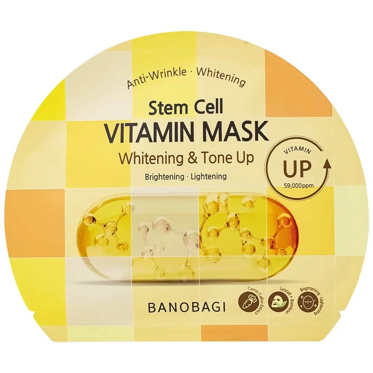 Mặt nạ Banobagi stem cell vitamin mask whitening & tone up hỗ trợ cấp ẩm, dưỡng sáng da và nâng tông (30g)