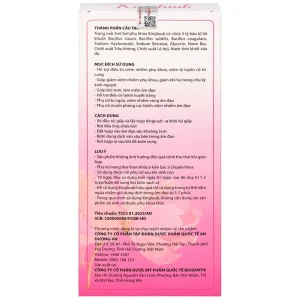 Gel phụ khoa Kingluub Biosantis giảm viêm nhiễm, hỗ trợ điều trị huyết trắng, bôi trơn, mềm âm đạo (5 tuýp x 3ml)