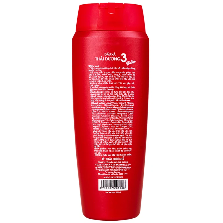 Dầu xả Thái Dương 3 hương hoa suôn mềm, óng ả, tự nhiên (200ml)