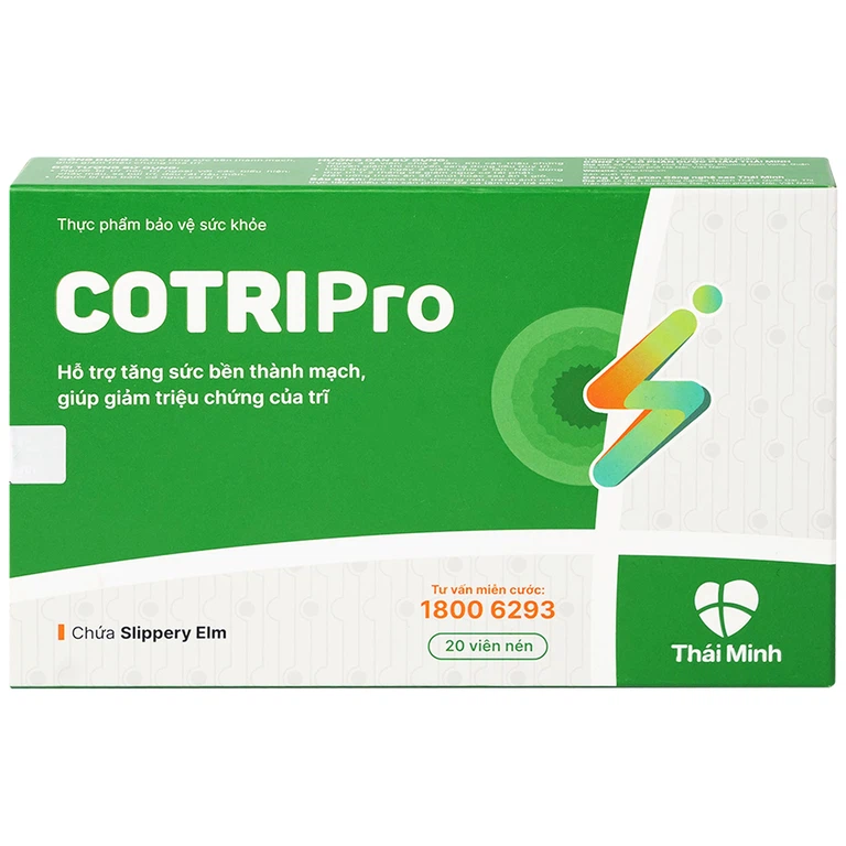 Viên uống Cotripro Thái Minh hỗ trợ tăng sức bền thành mạch, giảm triệu chứng của trĩ (2 vỉ x 10 viên)