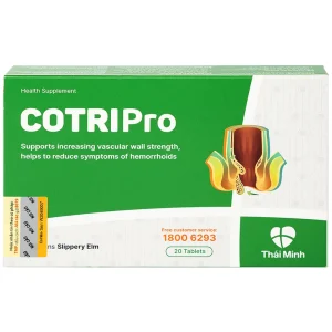 Viên uống Cotripro Thái Minh hỗ trợ tăng sức bền thành mạch, giảm triệu chứng của trĩ (2 vỉ x 10 viên)