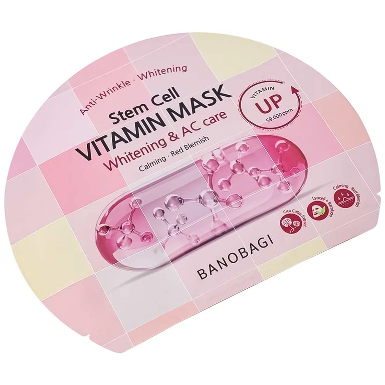 Mặt nạ Banobagi stem cell vitamin mask whitening & ac care hỗ trợ cấp ẩm và dưỡng sáng da cho da mụn (30g)