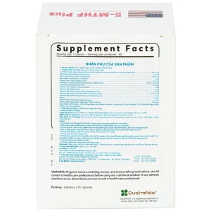 Viên uống 5-MTHF Plus Quatrefolic bổ sung một số vitamin và khoáng chất cho cơ thể (6 vỉ x 10 viên)