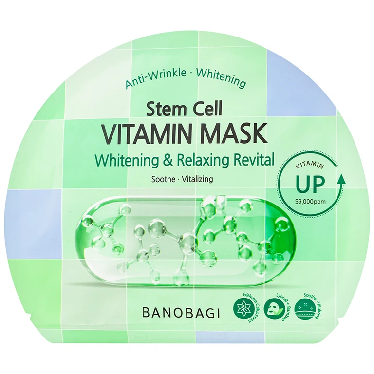 Mặt nạ Banobagi stem cell vitamin mask whitening & relaxing revital làm dịu và giảm viêm da (30g)