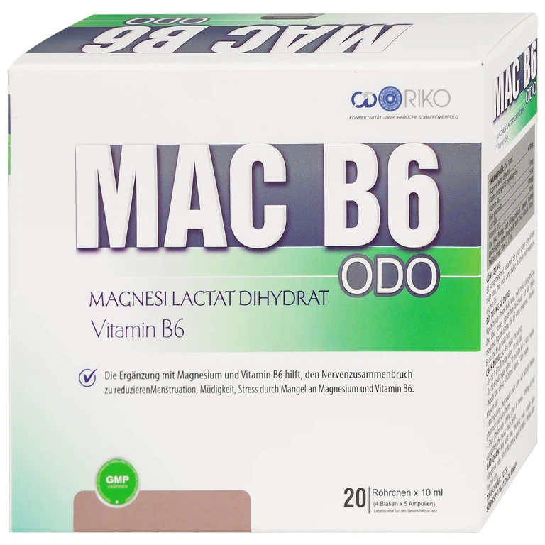 Siro Mac B6 ODO 10ml Odoriko bổ sung magnesi, vitamin B6 (20 ống)