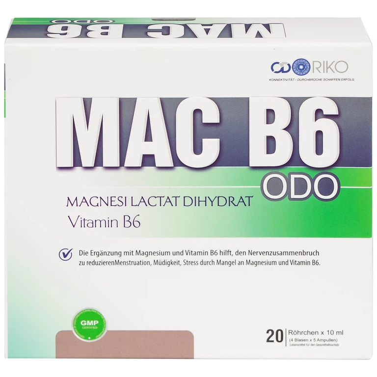 Siro Mac B6 ODO 10ml Odoriko bổ sung magnesi, vitamin B6 (20 ống)