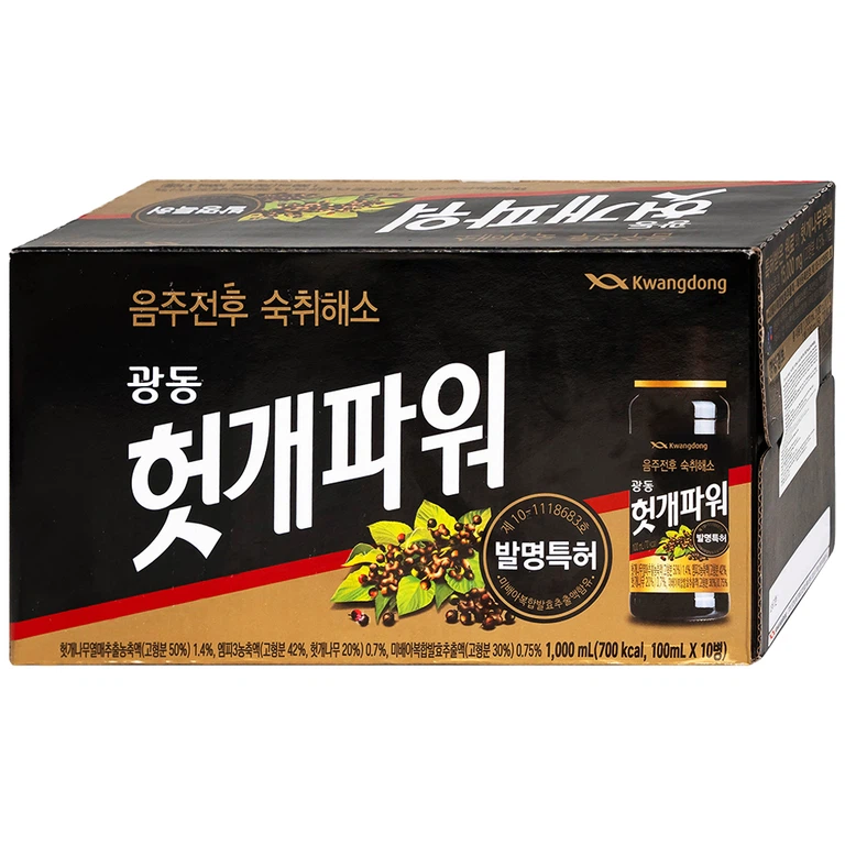 Nước uống giải rượu Hutkae Power 100ml KwangDong hỗ trợ giảm khó chịu khi say