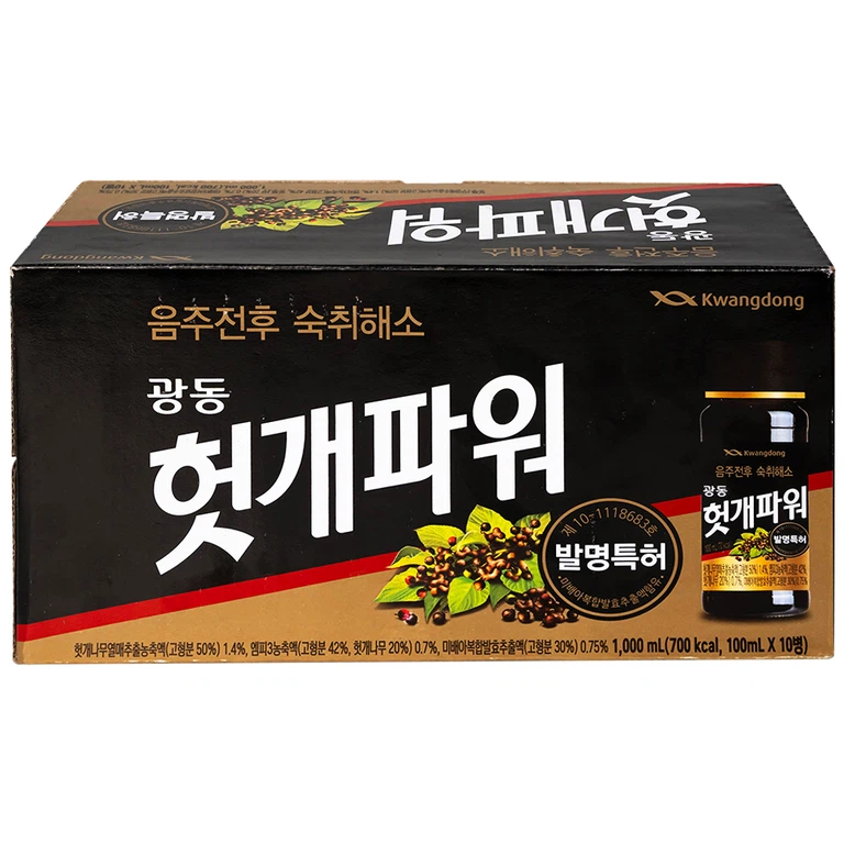 Nước uống giải rượu Hutkae Power 100ml KwangDong hỗ trợ giảm khó chịu khi say