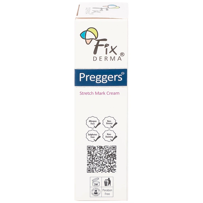 Kem bôi da Fixderma Preggers Stretch Mark Cream dưỡng ẩm, giảm rạn da cho phụ nữ mang thai và sau sinh (60g)
