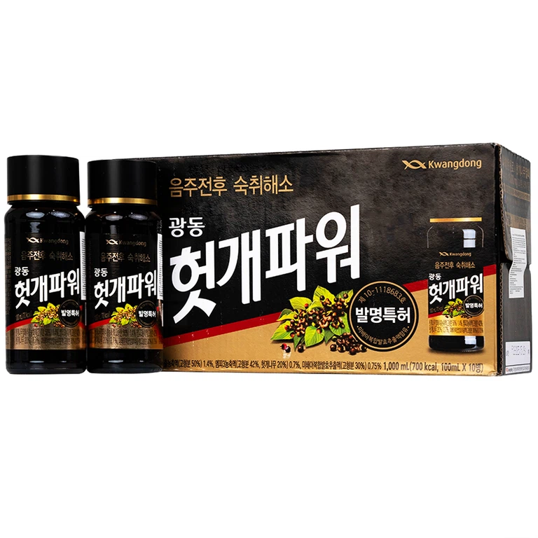 Nước uống giải rượu Hutkae Power 100ml KwangDong hỗ trợ giảm khó chịu khi say