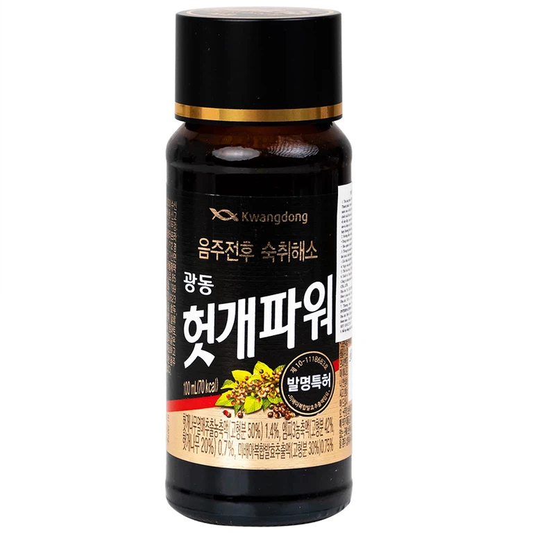 Nước uống giải rượu Hutkae Power 100ml KwangDong hỗ trợ giảm khó chịu khi say