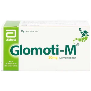 Thuốc Glomoti-M Glomed điều trị triệu chứng buồn nôn, nôn, chướng bụng (10 vỉ x 10 viên)