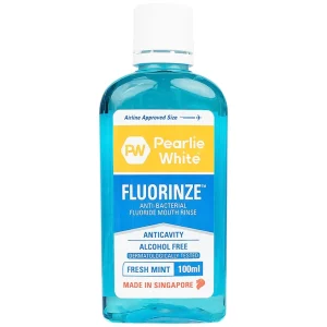 Nước súc miệng Pearlie White Fluorinze Anti-bacterial Fluoride 100ml không cồn, chống mảng bám