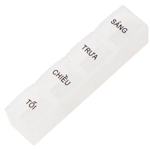 Hộp phân liều thuốc 4-Hole Pillbox PT Medical 4 ngăn dài, nhỏ gọn, tiện dụng (1 cái)