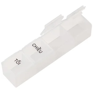 Hộp phân liều thuốc 4-Hole Pillbox PT Medical 4 ngăn dài, nhỏ gọn, tiện dụng (1 cái)