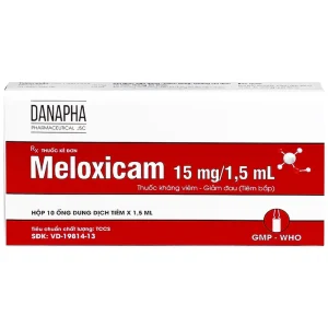 Dung dịch tiêm Meloxicam 15mg/1.5ml Danapha điều trị đau viêm xương khớp (10 ống)