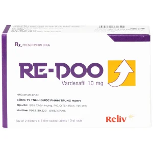 Thuốc Re-Doo 10mg Reliv điều trị rối loạn chức năng cương dương (2 vỉ x 2 viên)