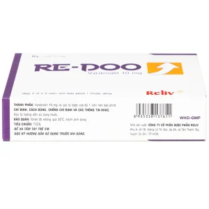 Thuốc Re-Doo 10mg Reliv điều trị rối loạn chức năng cương dương (2 vỉ x 2 viên)