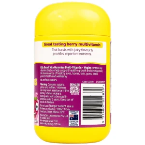 Viên nhai Kids Smart Nature's Way Vita Gummies Multi-vitamin Vegies bổ sung một số vitamin và tăng sức khỏe (60 viên)