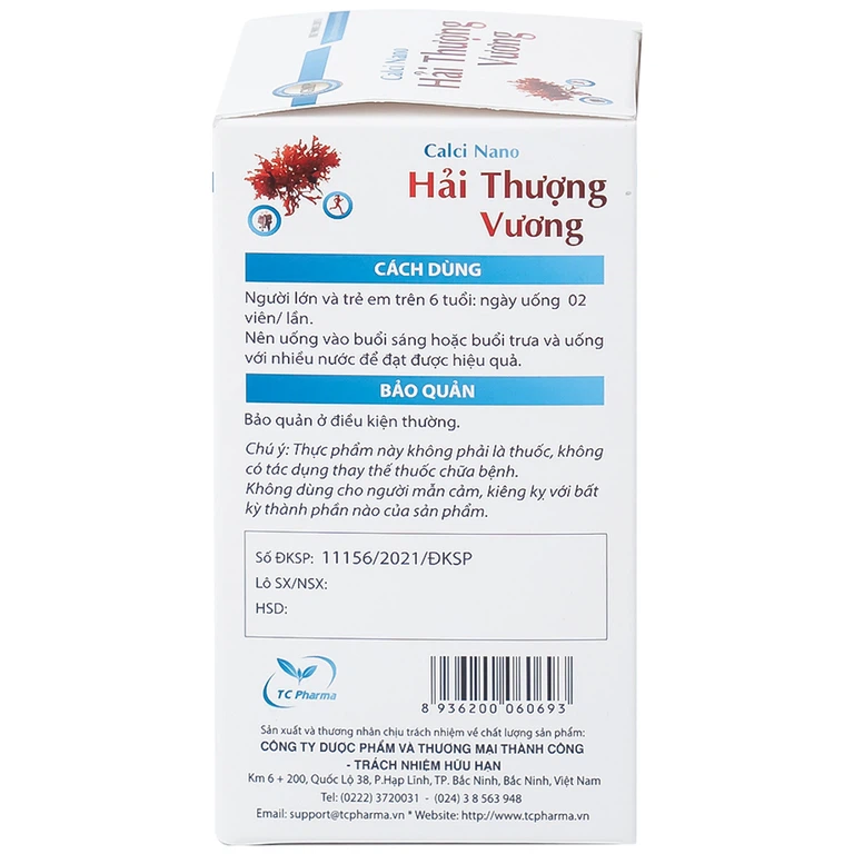 Viên uống Calci Nano Hải Thượng Vương bổ sung Calci, vitamin D3 cho cơ thể (60 viên)