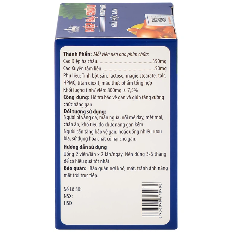 Viên uống Diệp Hạ Châu Kingphar hỗ trợ bảo vệ gan, tăng cường chức năng gan (60 viên)