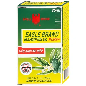 Dầu khuynh diệp con ó Eagle Brand Eucalyptus Oil Plus+ 25ml chống muỗi 8 tiếng, điều trị cảm cúm
