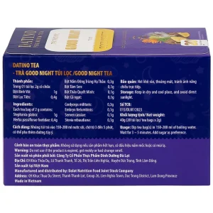 Trà thảo mộc Good Night Datino Premium Tea giúp tạo giấc ngủ tự nhiên (20 túi x 2g)
