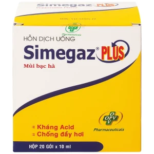 Hỗn dịch uống Simegaz Plus OPV vị bạc hà, điều trị viêm loét dạ dày , tăng acid dạ dày (20 gói x 10ml)